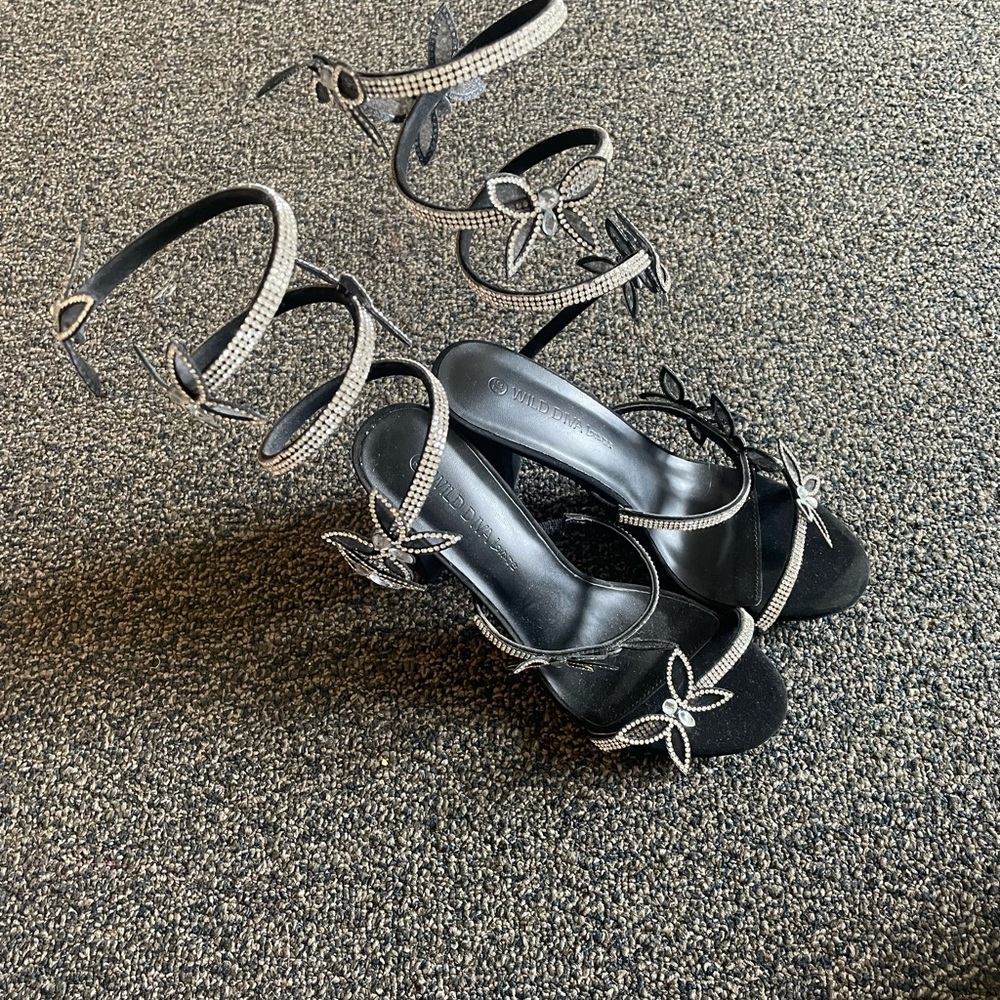 Elegant Black and Silver Women's Heels